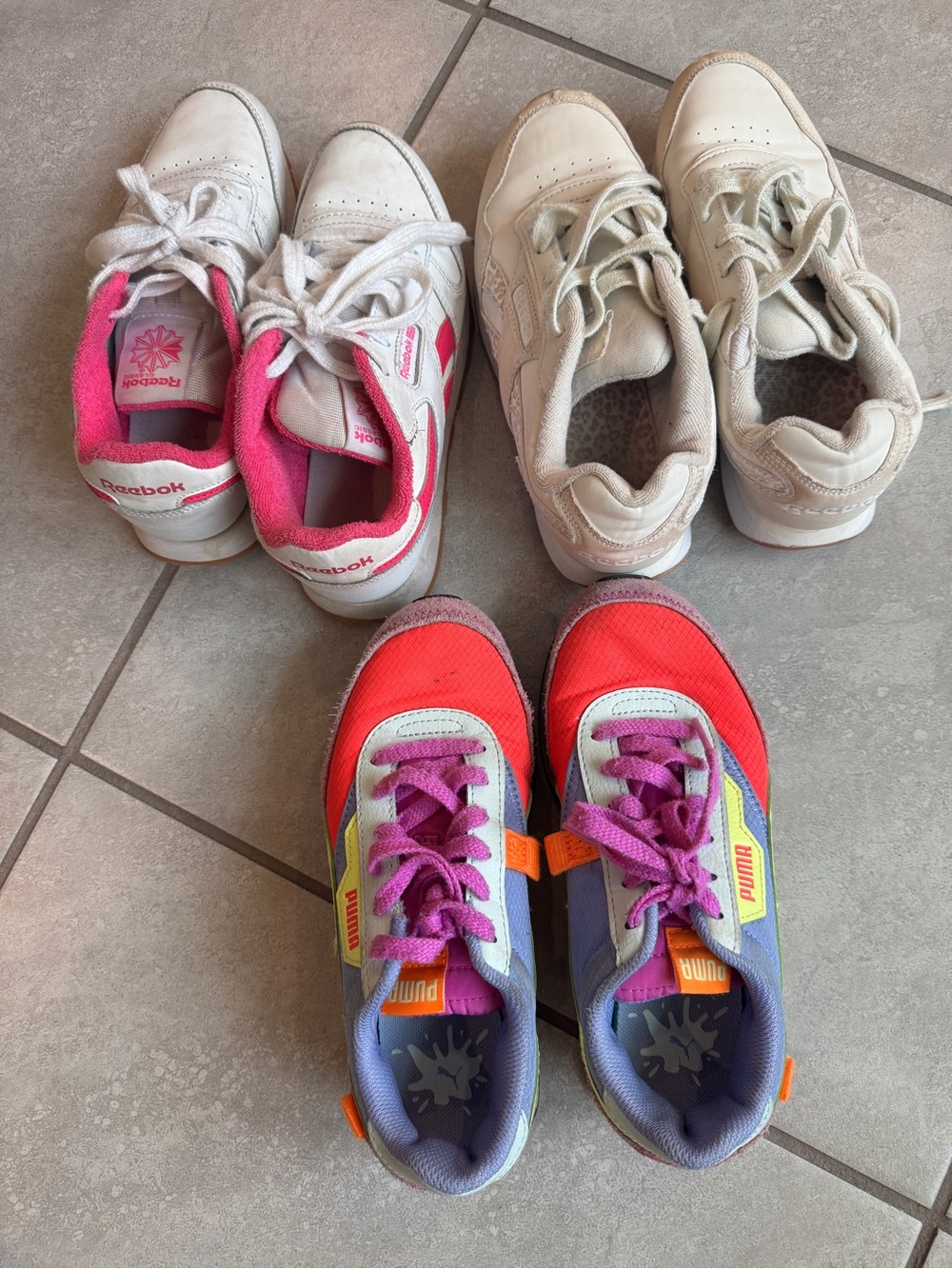 Puma Kids Multicolor Athletic Sneakers - Red, Purple, Orange